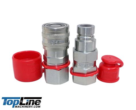 Flat Face Hydraulic quick coupler set 1/2NPT skid steer 